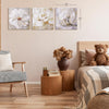 White Floral Canvas Wall Art Print Set of 3 - 20" x 20"